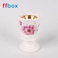 Factory Wholesale Custom Handmade Wine Glass Shaped Arabic Incense Burner Ceramic