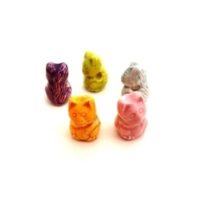 Wholesale Peru solid color ceramic animal beads for jewelry making, One color Lucky Cat shaped ceramic beads